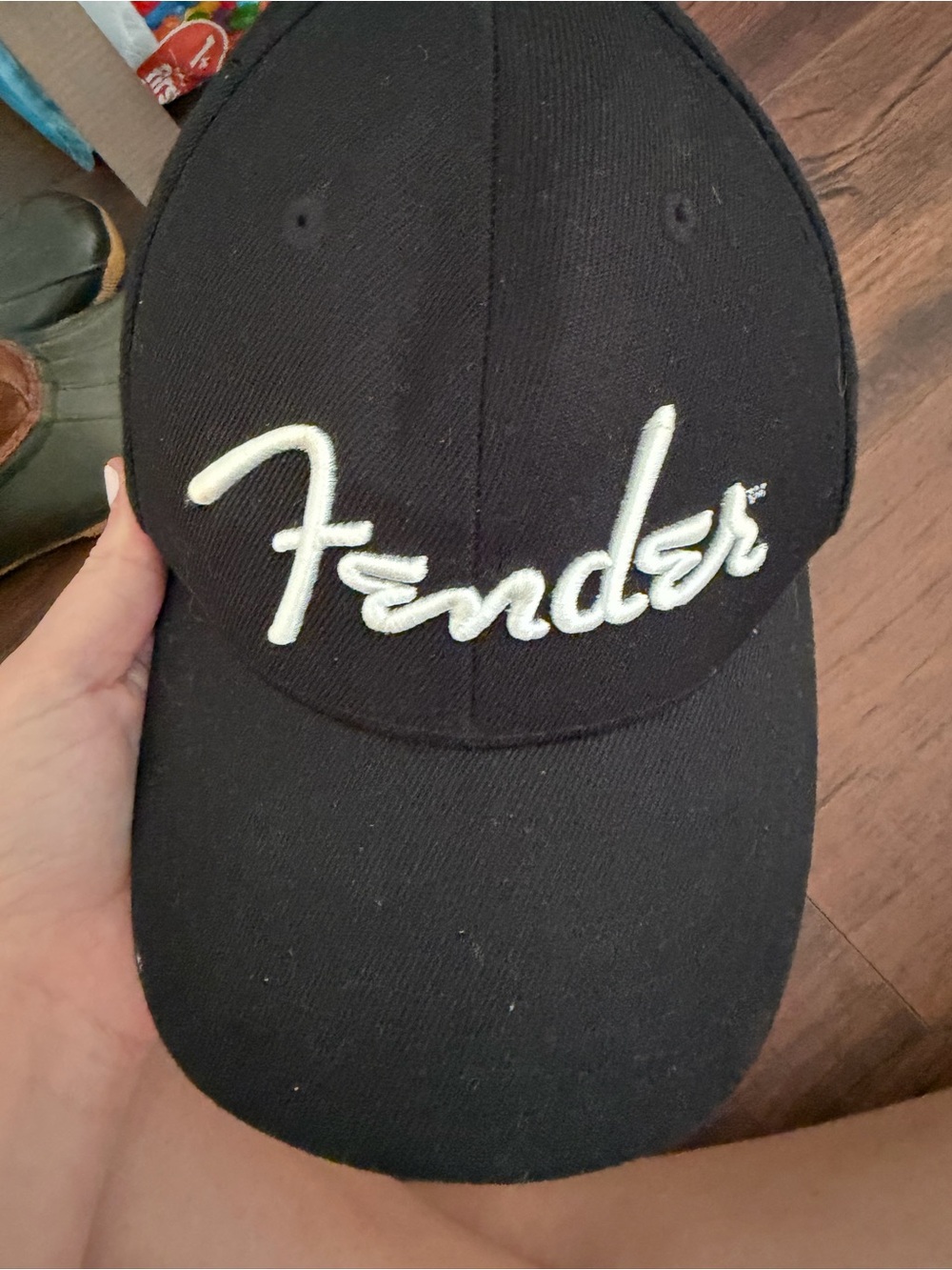 Fender Black Cap with White Script Logo